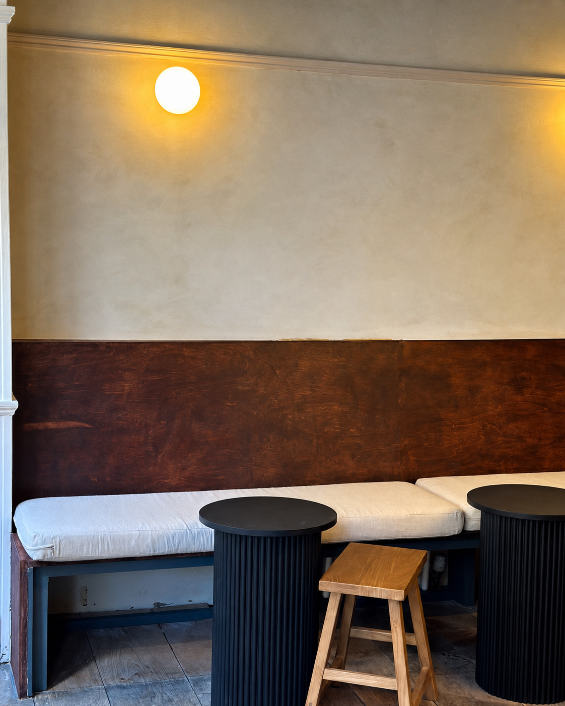 Seating inside Morso Bakery